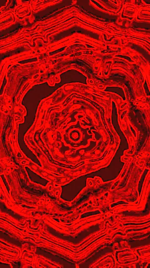 Seamless tunnel video loop with vibrant red patterns creating an immersive .. Stock Footage 321262752