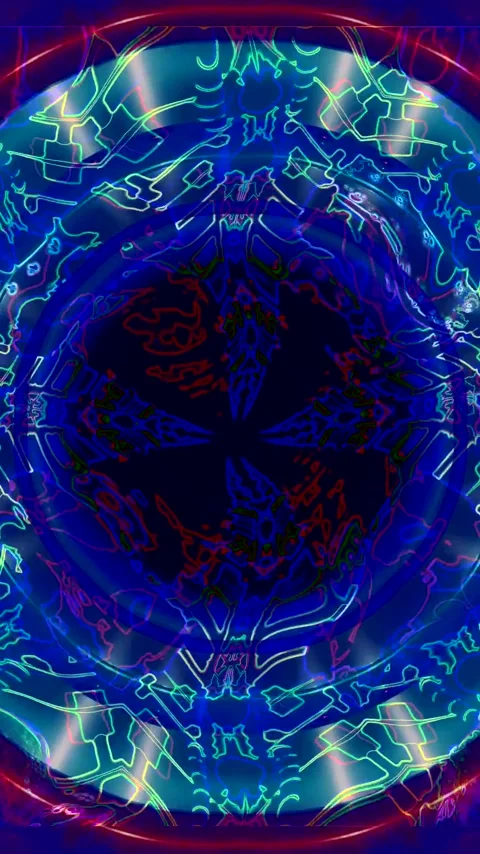 Seamless tunnel video loop with vibrant colors and patterns creating a mesm.. Vídeo Stock 321263513