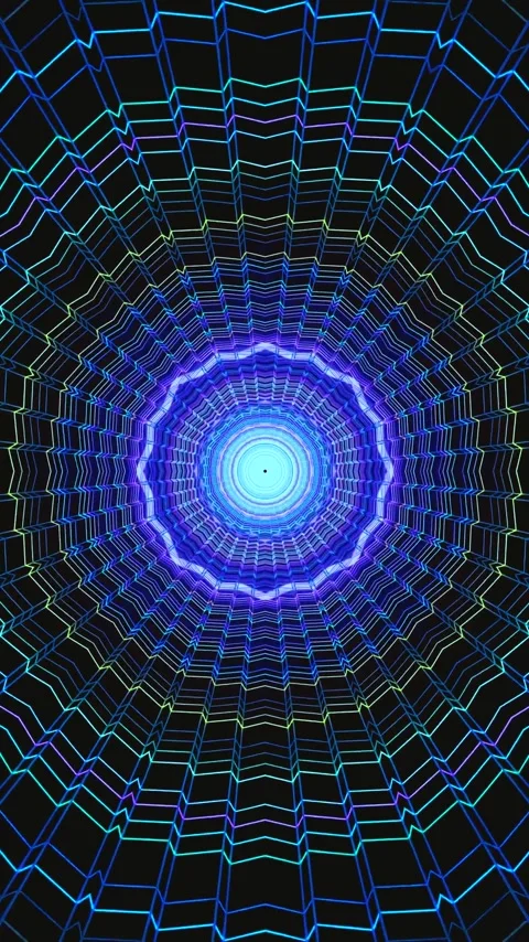 Seamless tunnel video loop with vibrant colors and dynamic motion creating .. Stock Footage 321263615