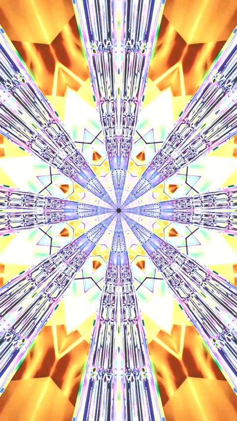 Seamless tunnel video loop with vibrant lights and geometric patterns in an.. Stock-Footage 321263756