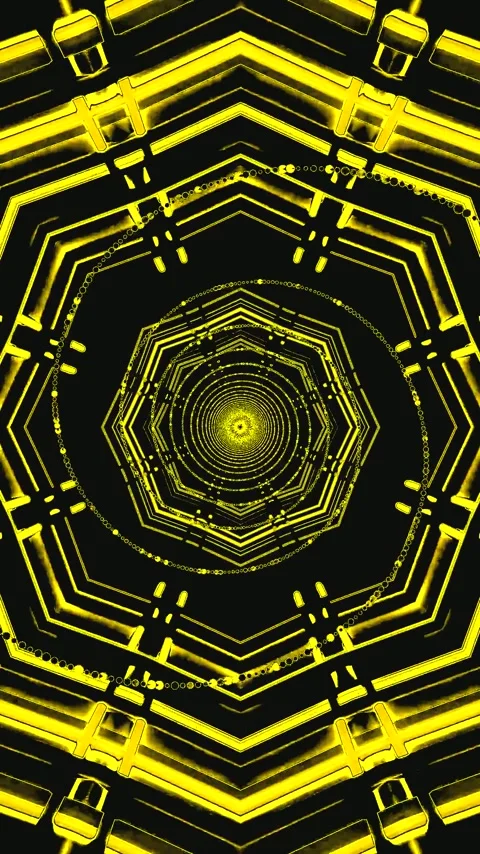 Seamless tunnel video loop in vibrant yellow and black colors creating an i.. Stock Footage 321266986