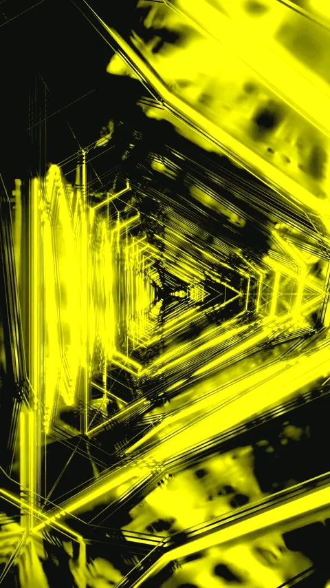 Seamless tunnel video loop with vibrant yellow colors creating a dynamic vi.. Stock Footage 321563565