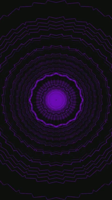 Seamless tunnel video loop with vibrant purple patterns creating a mesmeriz.. Stockbeeldmateriaal 321566279