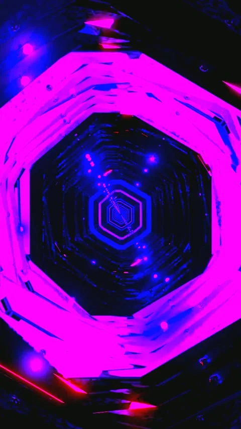 Seamless tunnel video loop with vibrant colors and dynamic patterns for scr.. Stock Footage 321567989