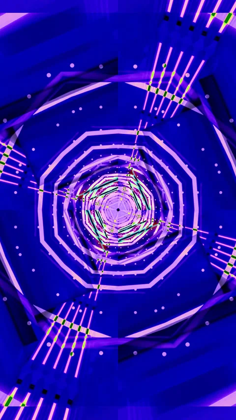 Seamless tunnel video loop with vibrant colors and dynamic patterns for imm.. Stock Footage 321570989