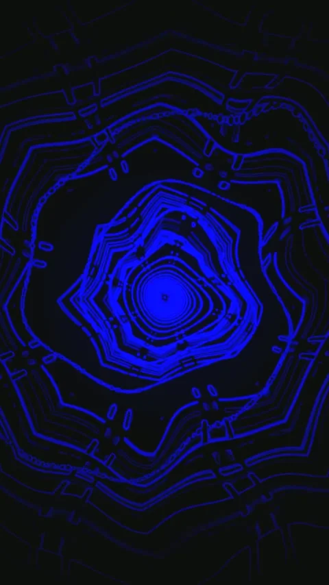 Seamless tunnel video loop with vibrant blue patterns for captivating scree.. Stock Footage 321571593