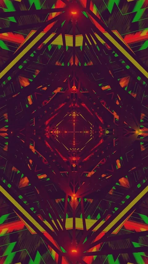 Seamless tunnel video loop with vibrant patterns and colors creating an imm.. Stock Footage 321571682