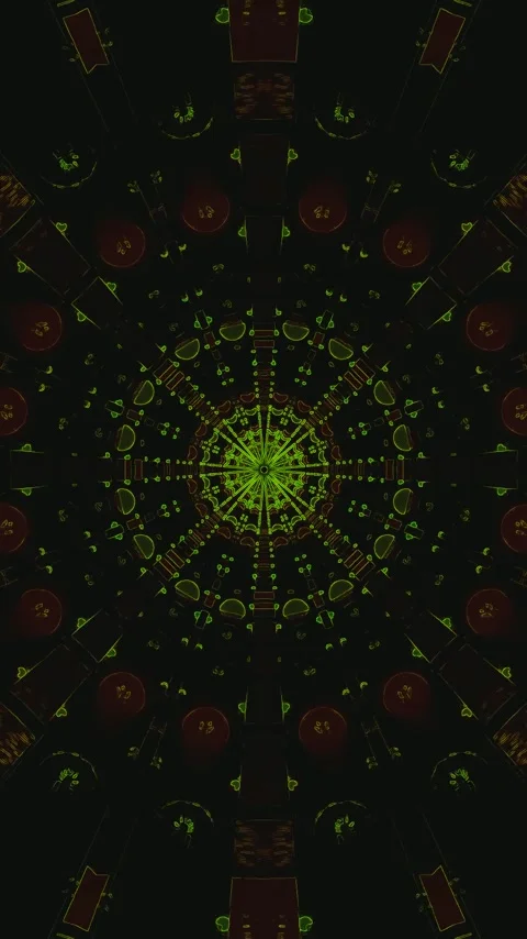 Seamless tunnel video loop with vibrant patterns and dynamic visuals for im.. Stock Footage 321571869