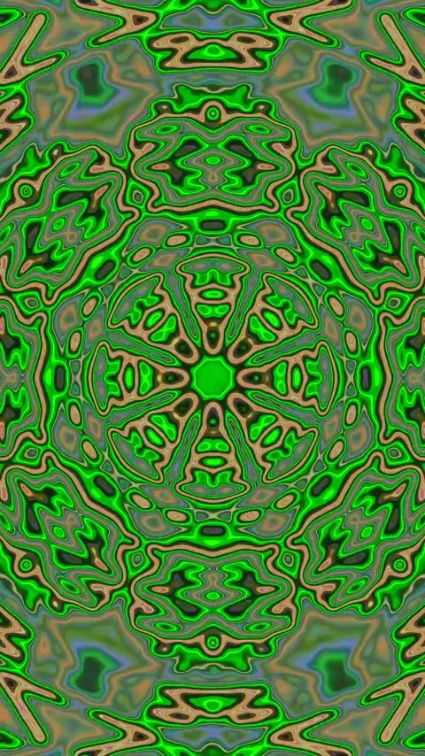 Seamless tunnel video loop with vibrant green patterns and fluid movement f.. Stock Footage 321573726