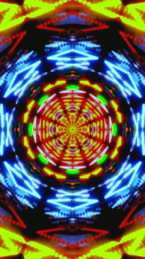 Seamless tunnel video loop with vibrant colors and dynamic patterns for imm.. Stock Footage 321574070
