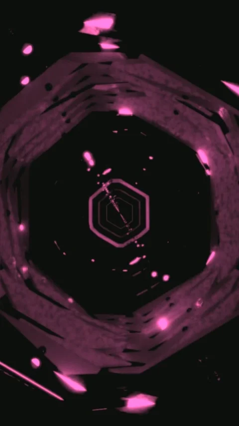 Seamless tunnel video loop with vibrant pink colors and dynamic patterns cr.. Stock Footage 321575352