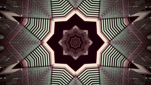 Seamless tunnel video vj loop with dynamic geometric patterns for immersive.. Stock Footage 318933561