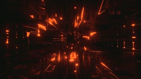 Seamless tunnel video vj loop screensaver with vibrant red and orange light.. Stock Footage 319426326
