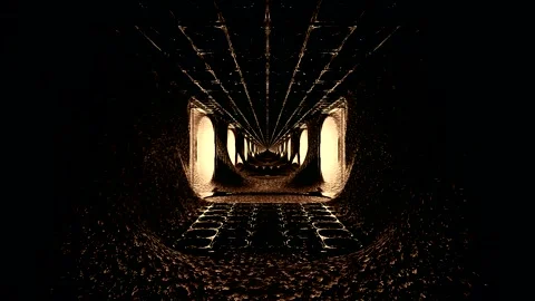 Seamless tunnel video vj loop screensaver experience in a surreal digital spa Stock Footage 319428262