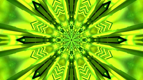 Seamless tunnel video vj loop in vibrant neon green colors for immersive sc.. Stock Footage 320389833