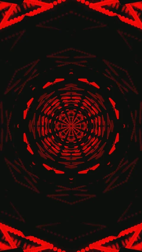 Seamless tunnel video vj loop screensaver with vibrant red patterns and dar.. Stock Footage 321263870