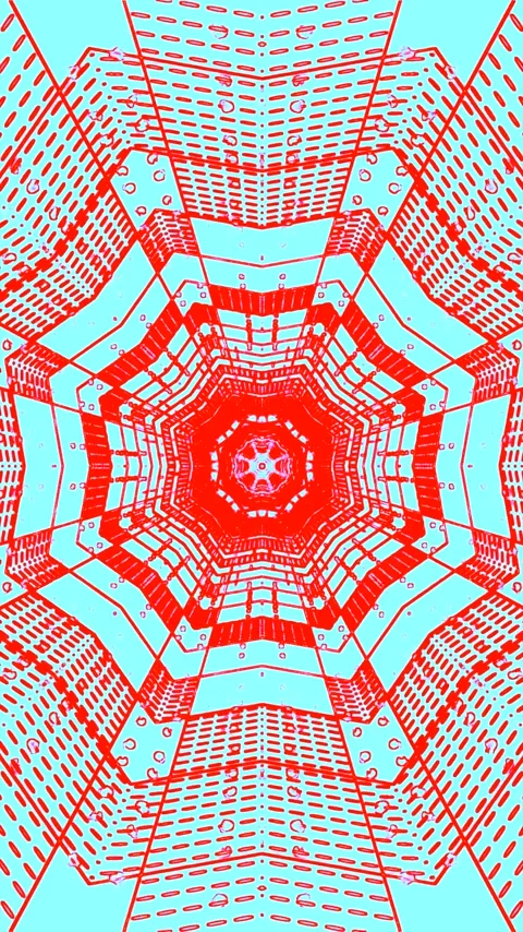 Seamless tunnel video vj loop screensaver with abstract geometric patterns .. Stock Footage 321264099