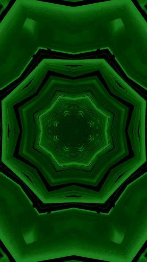 Seamless tunnel video vj loop screensaver with vibrant green patterns for i.. Stock Footage 321266077
