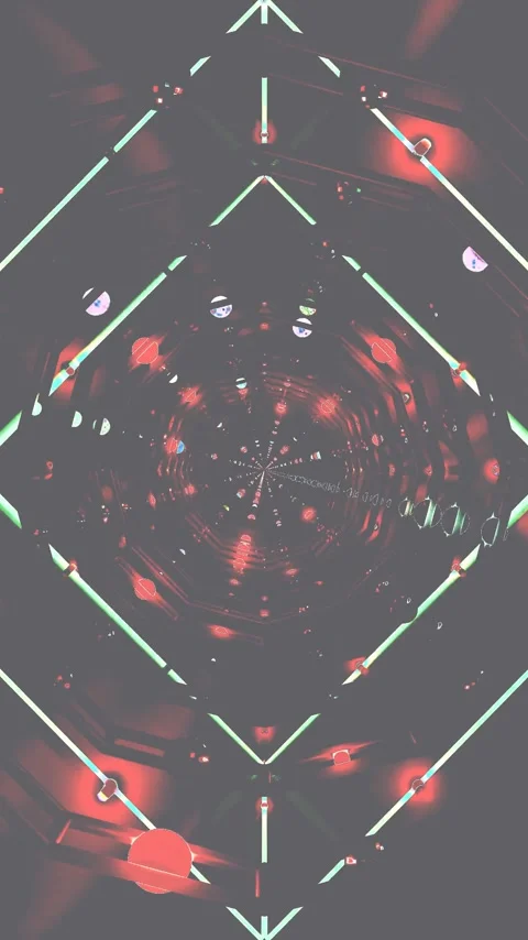 Seamless tunnel video vj loop with vibrant colors and symmetrical patterns .. Stock Footage 321267403