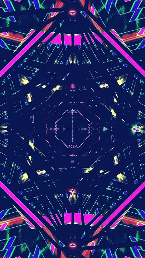 Seamless tunnel video vj loop with vibrant colors and dynamic patterns for .. Stock Footage 321267464