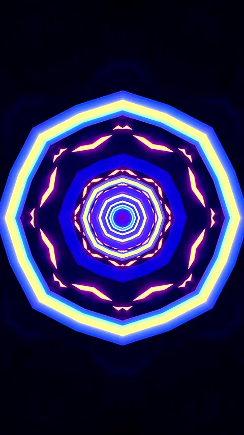 Seamless tunnel video vj loop screensaver with colorful neon light patterns Stock Footage 321268784