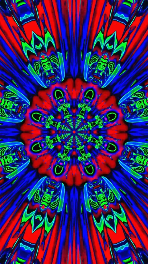 Seamless tunnel video vj loop screensaver with vibrant colors and intricate.. Stock Footage 321271077