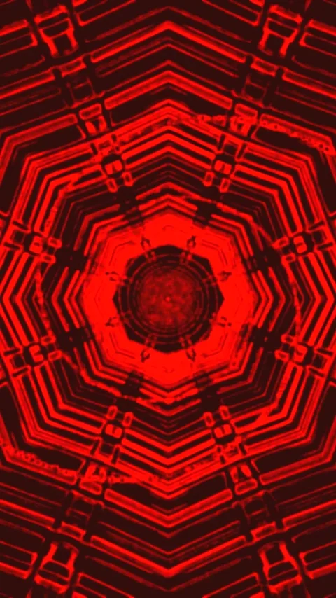 Seamless tunnel video vj loop with red geometric patterns for relaxation an.. Stock Footage 321563124