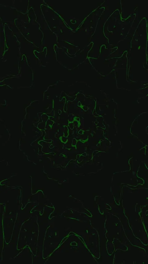 Seamless tunnel video vj loop screensaver with dynamic green patterns and f.. Stock Footage 321563381