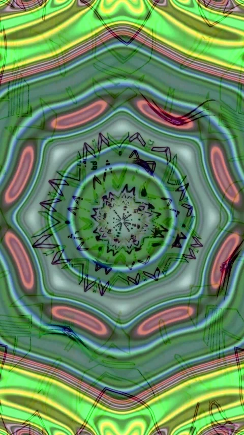 Seamless tunnel video vj loop screensaver with colorful geometric patterns .. Video stock 321565943