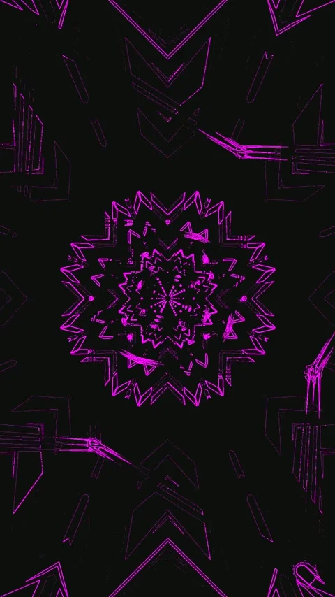 Seamless tunnel video vj loop screensaver with vibrant pink geometric pattern Stock Footage 321566801