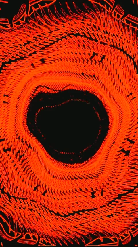 Seamless tunnel video vj loop screensaver with vibrant red and black swirli.. Stock Footage 321566881