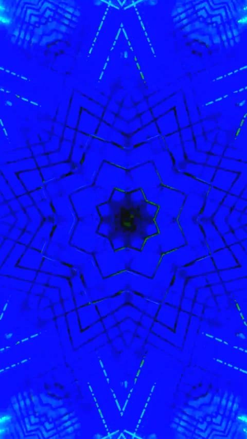 Seamless tunnel video vj loop screensaver featuring a vibrant blue and gree.. Stock Footage 321568296
