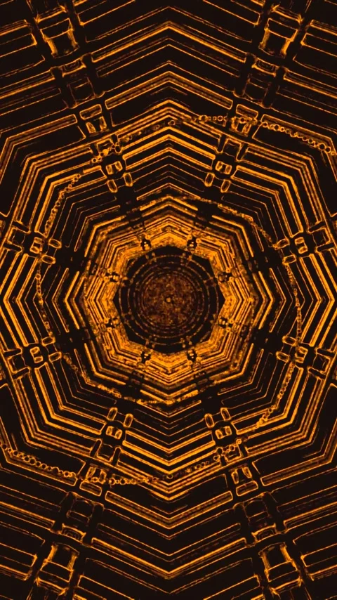 Seamless tunnel video vj loop screensaver with glowing patterns and rhythmi.. Stock Footage 321570299