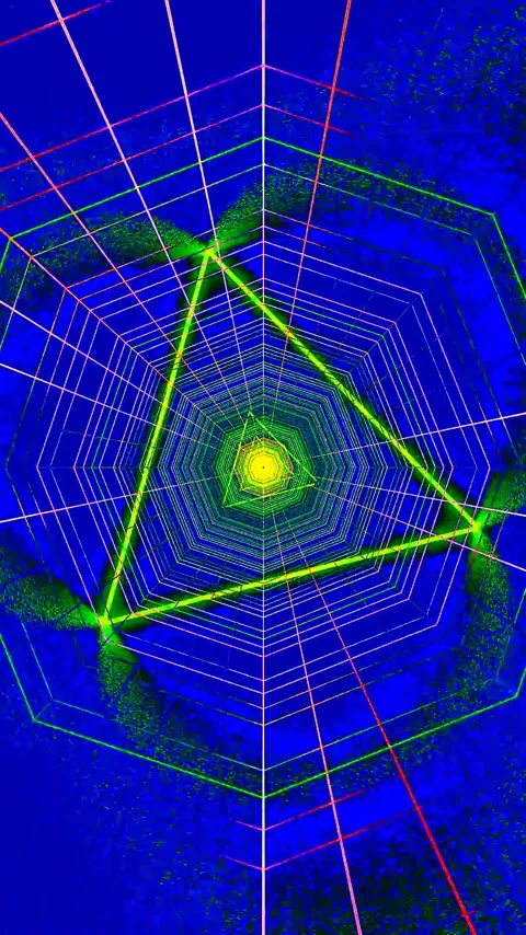 Seamless tunnel video vj loop screensaver with vibrant geometric patterns a.. Stock Footage 321571743