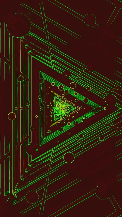 Seamless tunnel video vj loop screensaver with vibrant geometric patterns Stock Footage 321572005
