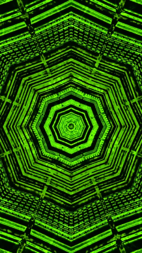 Seamless tunnel video vj loop creates hypnotic green patterns for relaxing .. Stock Footage 321572232