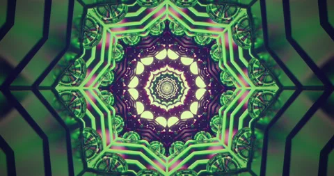 Seamless tunnel visual loop creating mesmerizing patterns and vibrant colors Stock Footage 317069614