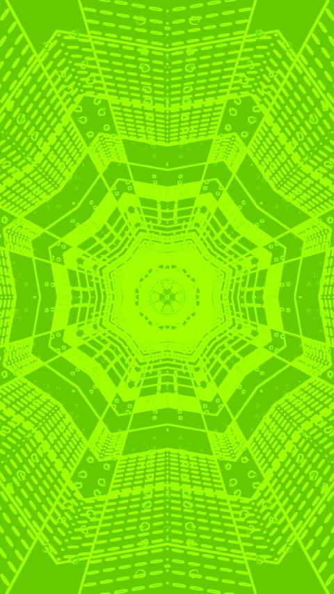 Seamless tunnel visual loop screensaver with vibrant green patterns and dyn.. Stock Footage 321572529