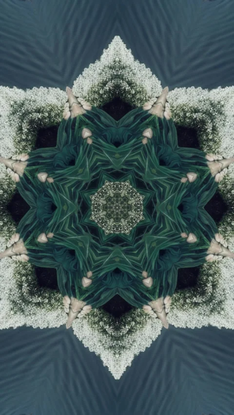 Seamless tunnel visual loop with vibrant floral patterns and soot Stock Footage 318392046