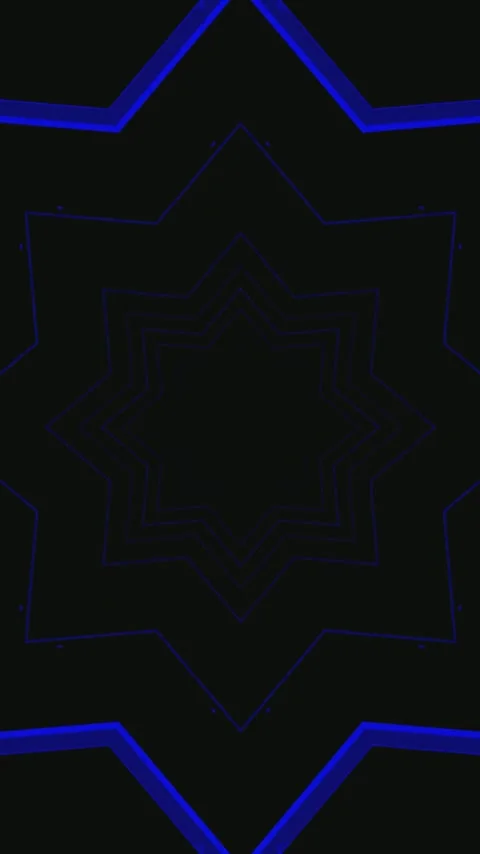 Seamless tunnel visual loop with vibrant blue light patterns creating a dyn.. Stock Footage 321574088