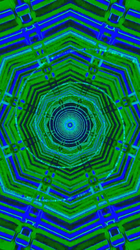 Seamless tunnel vj loop with dynamic patterns and colors for visual art dis.. Stock Footage 321575758