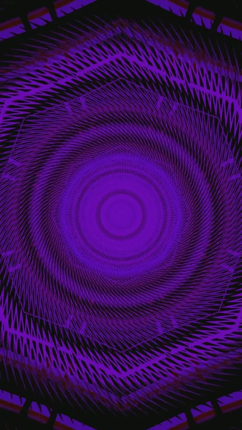 Seamless tunnel vj loop screensaver with vibrant purple colors and dynamic .. Stock Footage 321564208