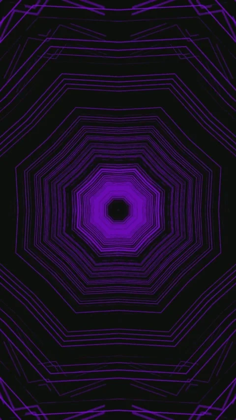 Seamless tunnel vj loop video screensaver with vibrant purple geometric pat.. Stock Footage 321567835