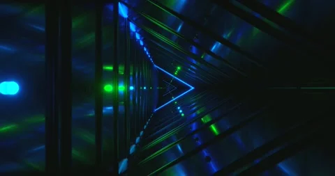 Seamless tunnel vortex video loop with vibrant green light effects for stun.. Stock Footage 317813668