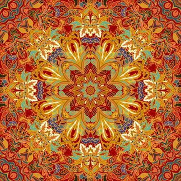 Seamless turkish colorful pattern. Endless pattern can be used for ceramic tile 스톡 일러스트
