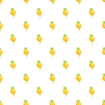 Seamless turnip pattern creating a natural food background Stock Illustration