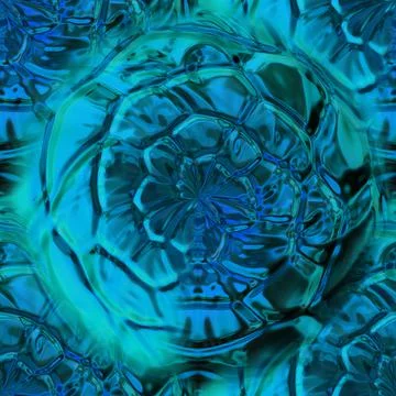 Seamless turquoise background with round elements. Beautiful abstraction.  Stock Illustration