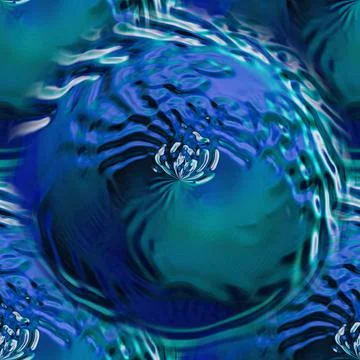 Seamless turquoise background with round textures.  Stock Illustration