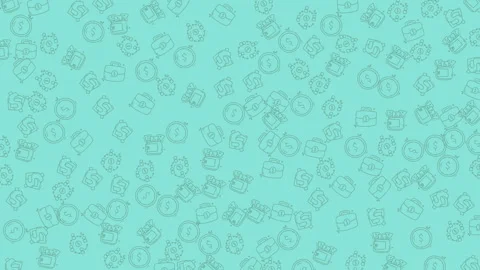 Seamless turquoise doodle icon pattern background with hand drawn technolog.. Stockbeeldmateriaal 333052982