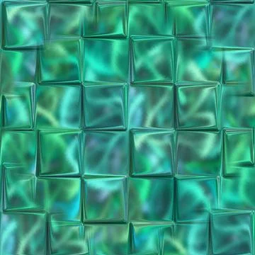 Seamless turquoise texture with protruding cubes.  Stock Illustration